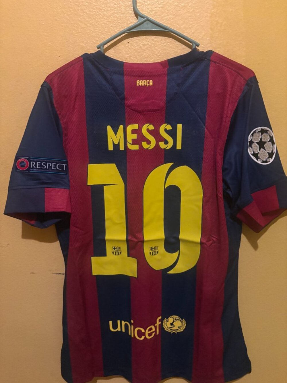 🔥 FC Barcelona Lionel Messi #10 2014/15 Home Jersey – 2015 Champi
